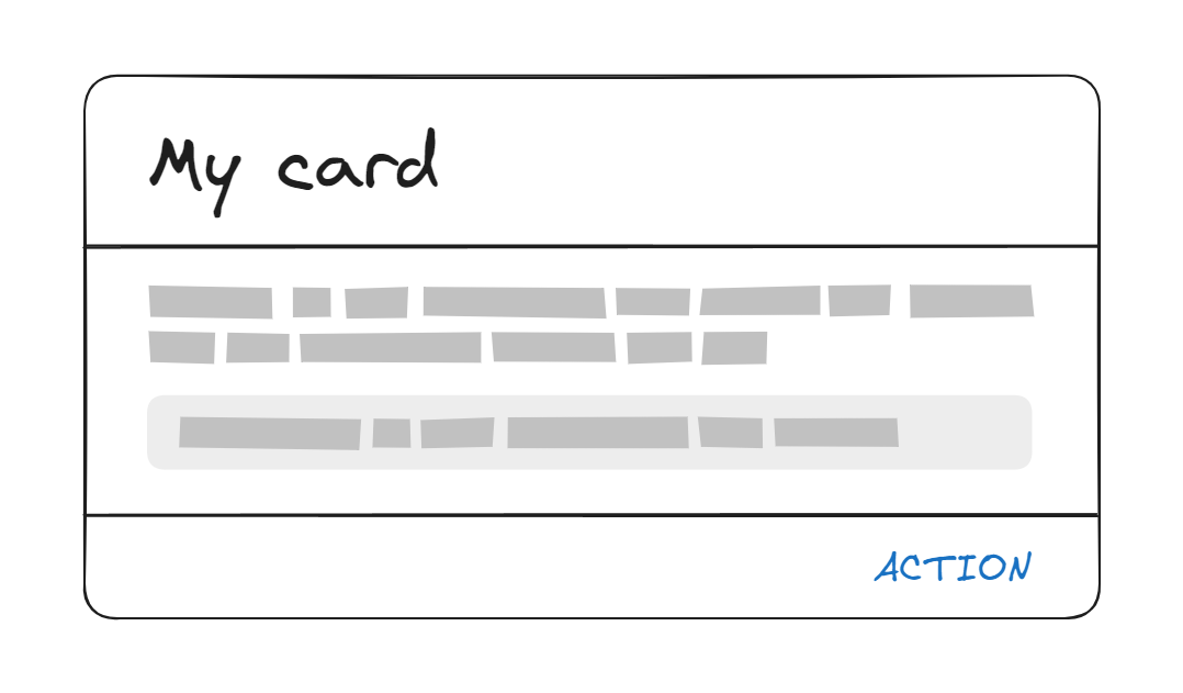 The card layout described above. The card layout described above.