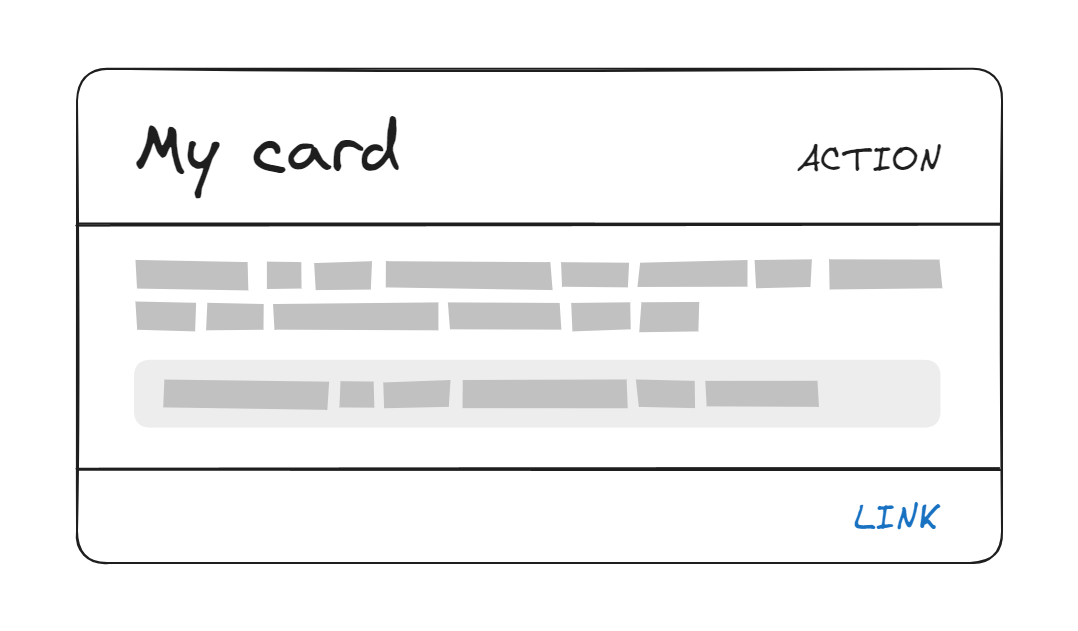The card layout described above. The card layout described above.