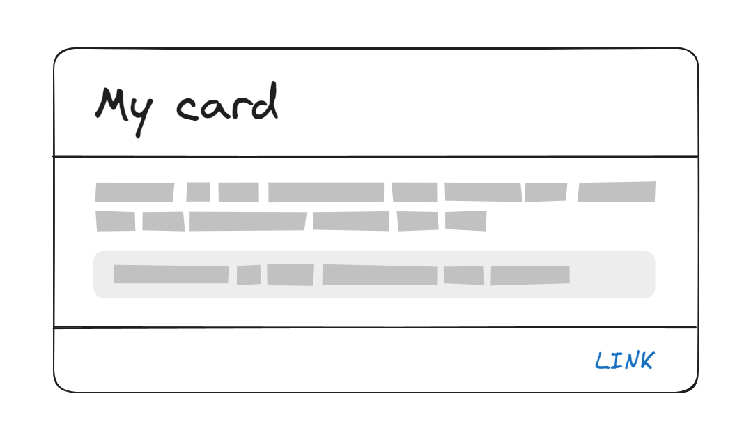 The card layout described above. The card layout described above.