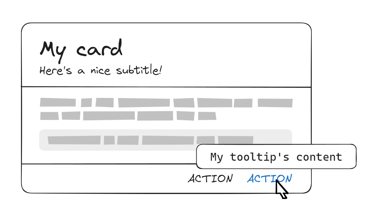 A card that contains an action that's being hovered, making its tooltip visible A card that contains an action that's being hovered, making its tooltip visible